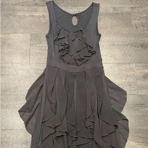 Women’s Gray Ruffle Layered Dress